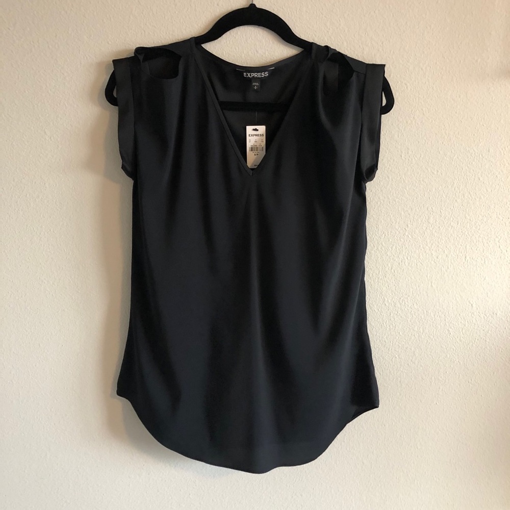 Express Black Cold Shoulder Blouse Size Small